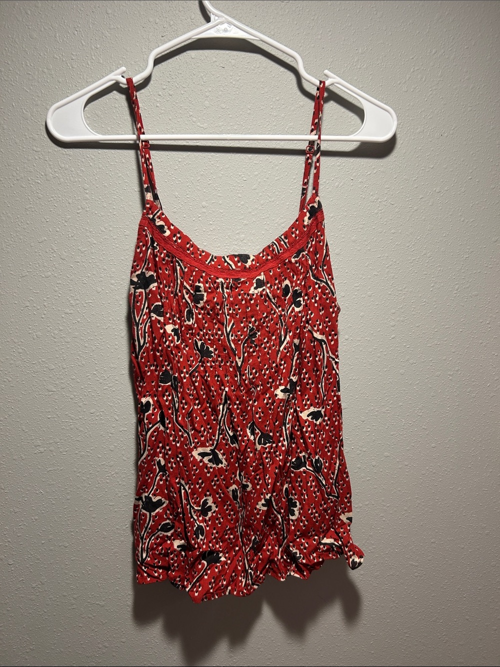 Fat Face Red Floral-Print Spaghetti Strap Camisole